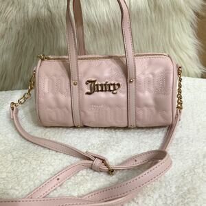 JUICY COUTURE Clay Pink Signature Stitched ROSIE Mini Barrel XBody Bag
